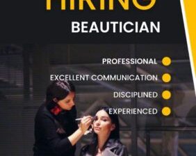 We are hiring a Beautician in Dubai