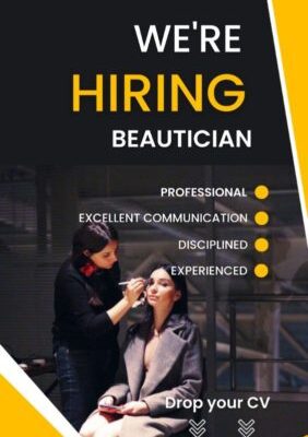 We are hiring a Beautician in Dubai