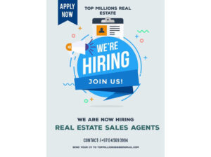We are looking for a Real Estate Agent