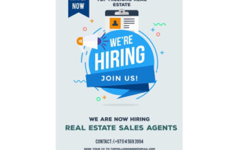We are looking for a Real Estate Agent