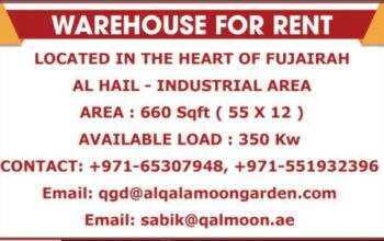 WAREHOUSE FOR RENT – AL HAIL INDUSTRIAL AREA