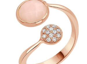 Round Diamond and Pink Opal Ring at La Marquise