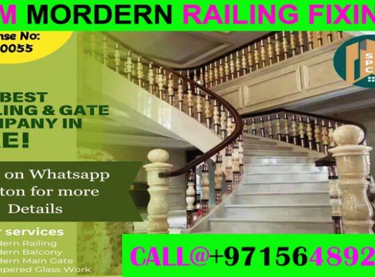 Modern Staircase Railing Fixing Contractor Ajman