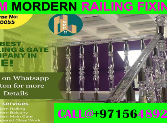 Modern Staircase Railing Fixing Contractor Ajman