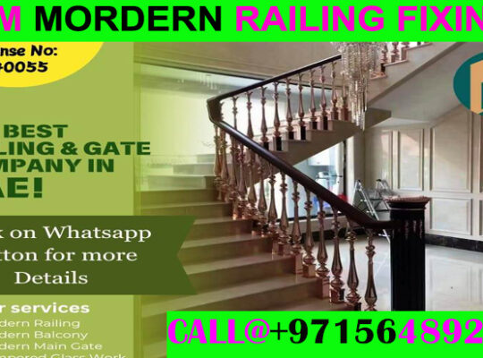 Modern Staircase Railing Fixing Contractor Ajman