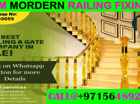 Modern Staircase Railing Fixing Contractor Ajman