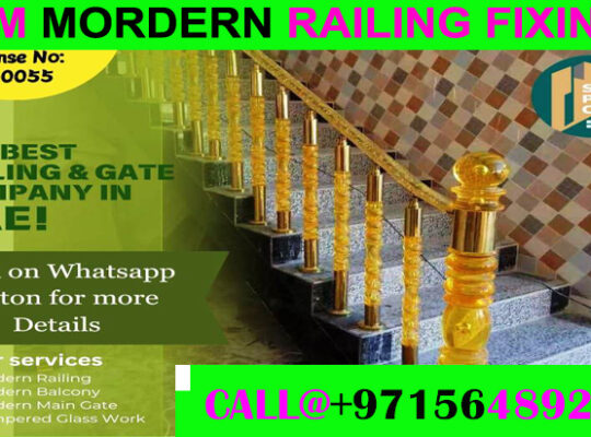 Modern Staircase Railing Fixing Contractor Ajman
