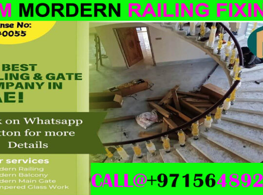 Modern Staircase Railing Fixing Contractor Ajman