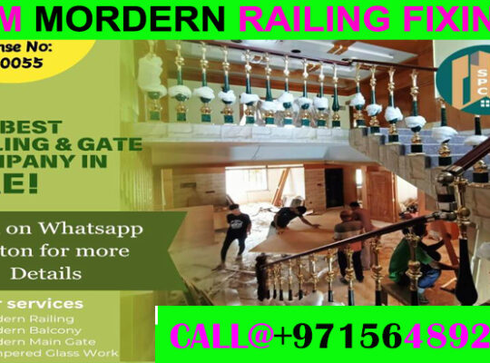 Modern Staircase Railing Fixing Contractor Ajman