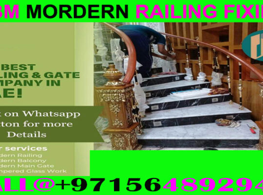 Modern Staircase Railing Fixing Contractor Ajman
